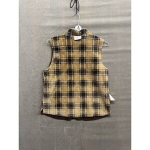 Robert Kitchen Reversible Plaid Fleece Vest Sz M w/ Full Zipper Made in Canada